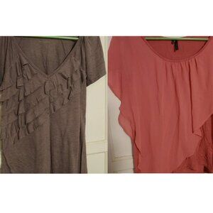 BOGO🎀BUNDLE OF 2- Ruffle Blouses- Sz Large